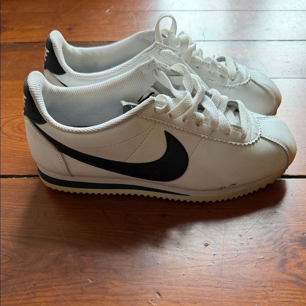 Nike Classic White and Black Cortez Sneakers